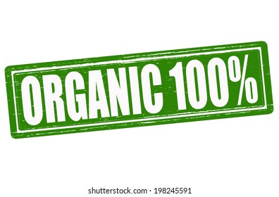 Stamp with text organic inside, vector illustration
