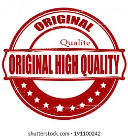 Stamp with text original high quality inside, vector illustration