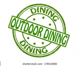 Stamp with text outdoor dining inside,vector illustration