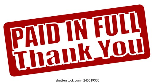 Stamp with text paid in full inside, vector illustration