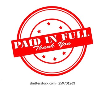 Stamp with text paid in full inside, vector illustration
