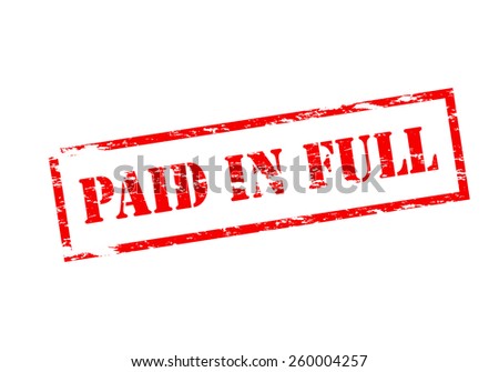 Stamp with text paid in full inside, vector illustration