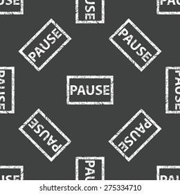 Stamp with text PAUSE repeated on grey background
