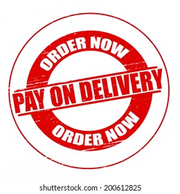 Stamp with text pay on delivery inside,vector illustration
