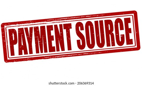 Stamp with text payment source inside, vector illustration
