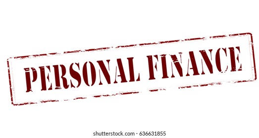 Stamp with text personal finance inside, vector illustration