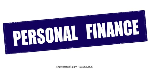 Stamp with text personal finance inside, vector illustration