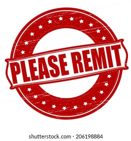 Stamp with text please remit inside, vector illustration