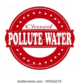 Stamp with text pollute water inside, vector illustration