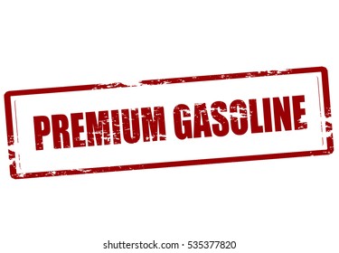 Stamp with text premium gasoline inside, vector illustration