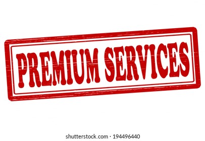 Stamp with text premium service inside, vector illustration