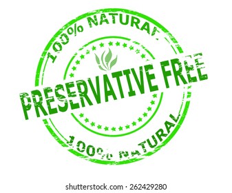 Stamp with text preservative free inside, vector illustration