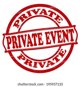 Stamp with text private event inside, vector illustration