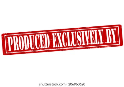 Stamp with text produced exclusively by inside, vector illustration