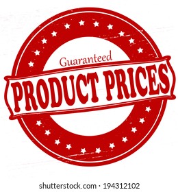 Stamp with text product prices inside, vector illustration