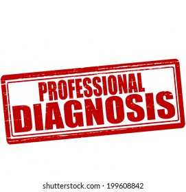 Stamp with text professional diagnosis inside, vector illustration
