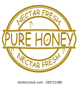 Stamp with text pure honey inside,vector illustration