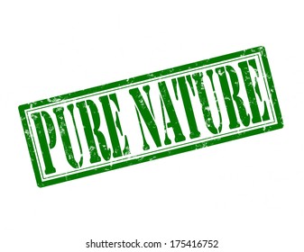 Stamp with text pure nature inside, vector illustration