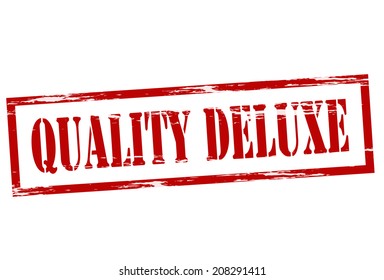 Stamp with text quality deluxe inside, vector illustration