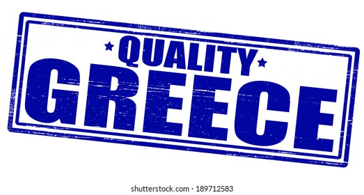 Stamp with text quality Greece inside, vector illustration