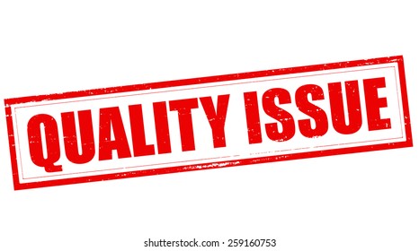 Stamp with text quality issue inside, vector illustration