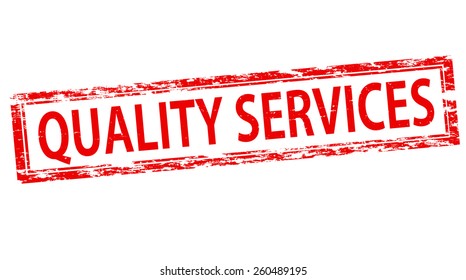 Stamp with text quality services inside, vector illustration