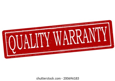 Stamp with text quality warranty inside, vector illustration