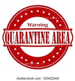 Stamp with text quarantine area inside, vector illustration