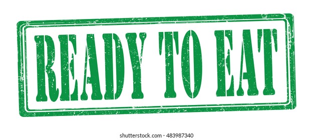 stamp with text "ready to eat" isolated on white background. Vector illustration