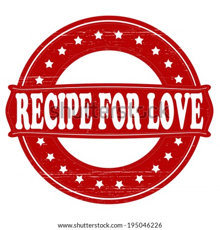 Stamp with text recipe for love inside, vector illustration