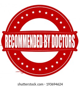 Stamp with text recommended by doctors inside,vector illustration