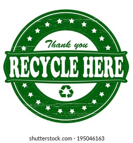 Stamp with text recycle here inside, vector illustration