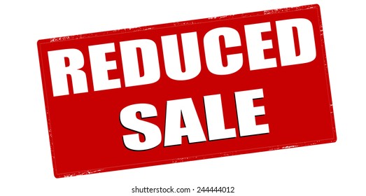 Stamp with text reduced sale inside, vector illustration