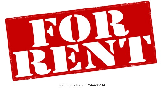 Stamp with text for rent inside, vector illustration