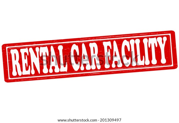 Stamp with text rental car facility inside,\
vector illustration