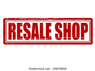 Stamp with text resale shop inside, vector illustration