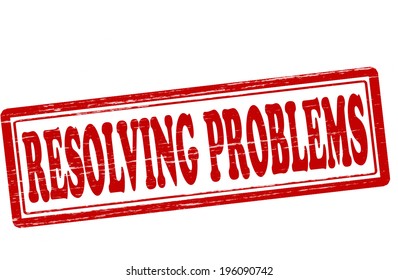 Stamp with text resolving problems inside,vector illustration