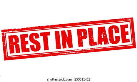 Stamp with text rest in place inside, vector illustration