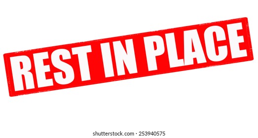 Stamp with text rest in place inside, vector illustration