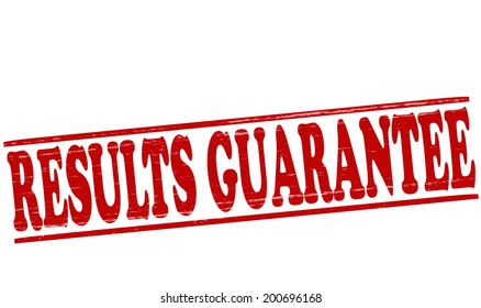 Stamp with text results guarantee inside, vector illustration