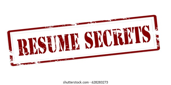 Stamp with text resume secrets inside, vector illustration
