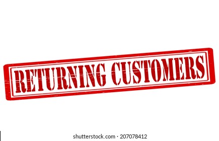 Stamp with text returning customers inside, vector illustration