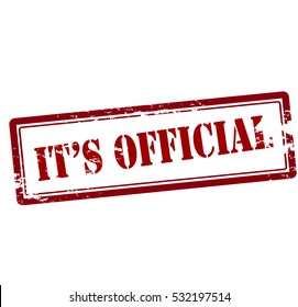 Stamp with text it s official inside, vector illustration
