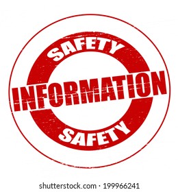 Stamp with text safety information inside, vector illustration