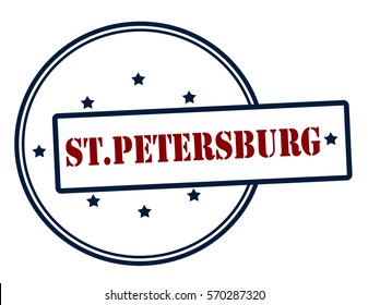 Stamp with text Saint Petersburg inside, vector illustration