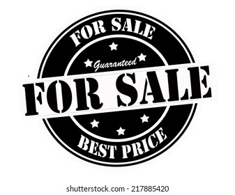 Stamp with text for sale inside, vector illustration