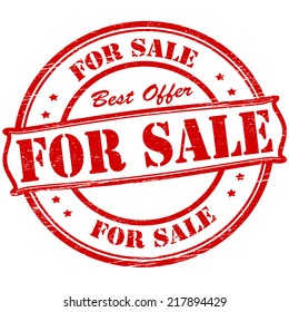 Stamp with text for sale inside, vector illustration