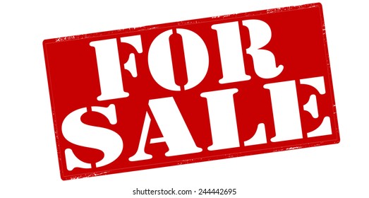 Stamp with text for sale inside, vector illustration