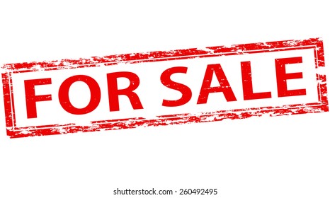 Stamp with text for sale inside, vector illustration