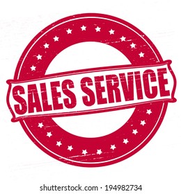 Stamp with text sales service inside, vector illustration